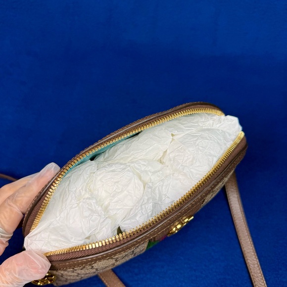 Authentic Gucci Ophidia Small Shoulder Bag GG domed shape silk lining Luxury - Picture 9 of 15